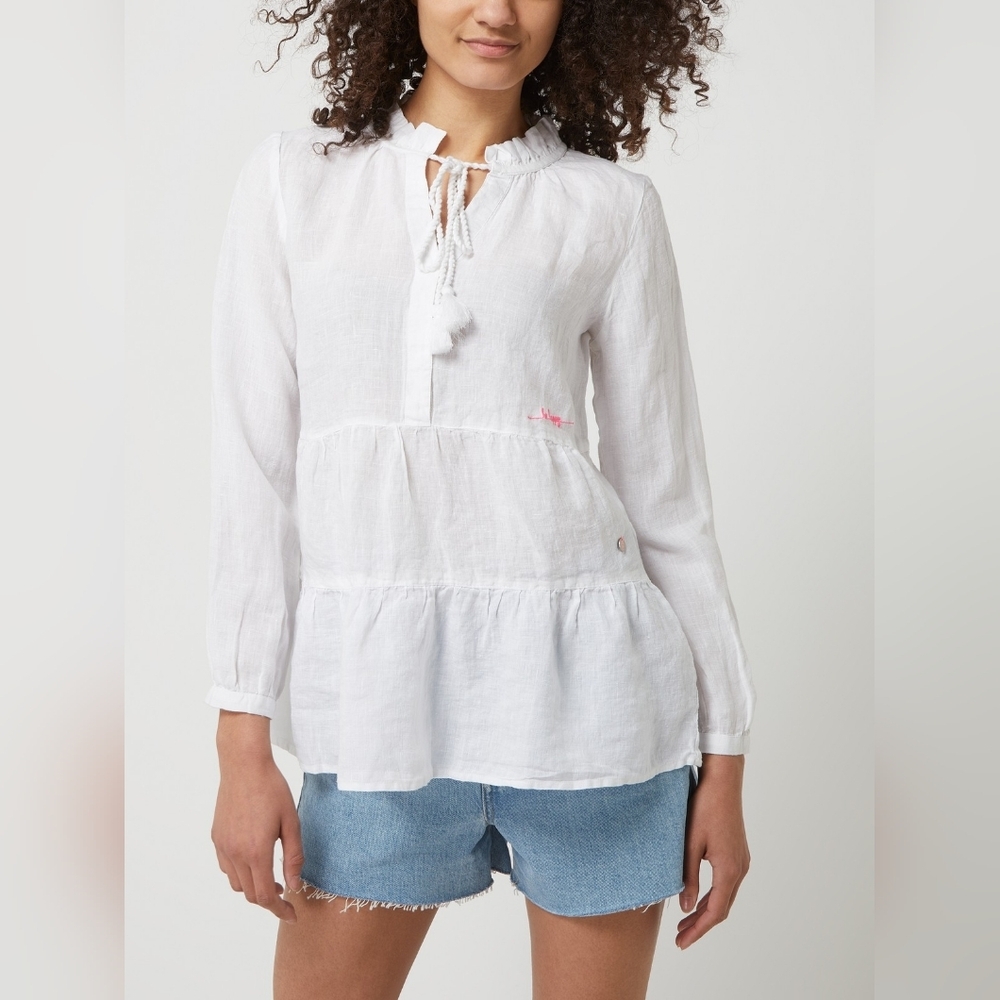 Frieda & Freddie's 100% linen tiered babydoll tunic size